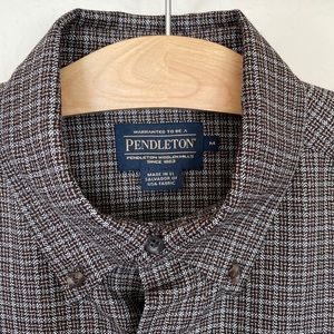 Pendleton air loom merino shirt brown check